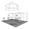 6x6m Booth Kit with 6m 3D Backdrop, TV Shelving & 4 Counters