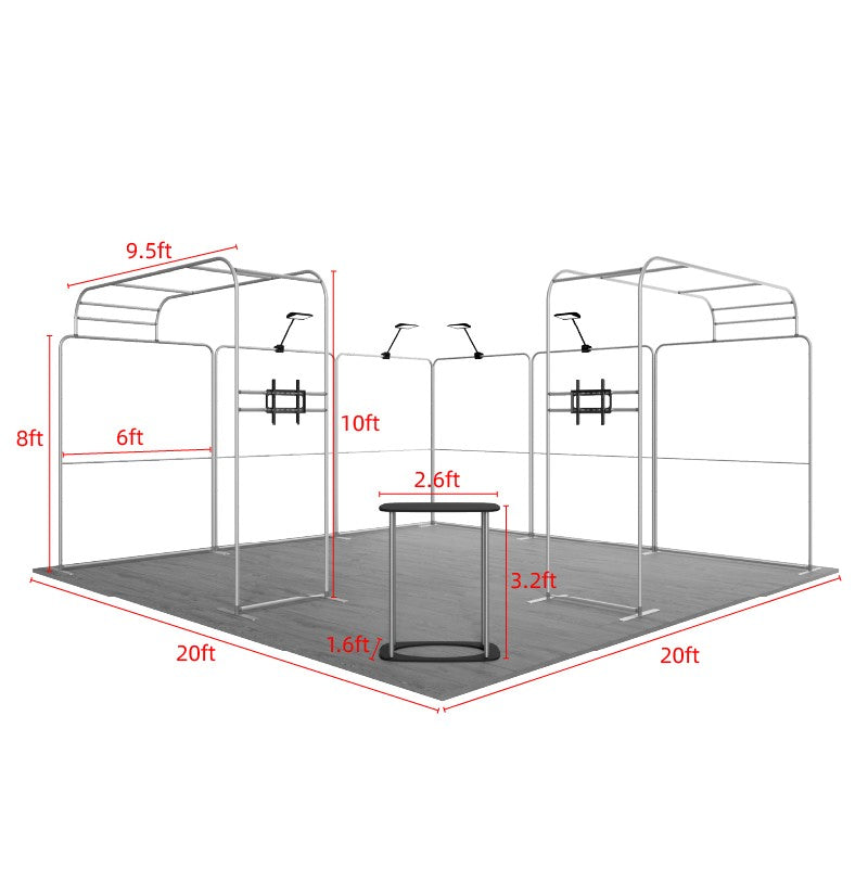6x6m Magnetic Booth Kit with 2 TV Displays & Counter