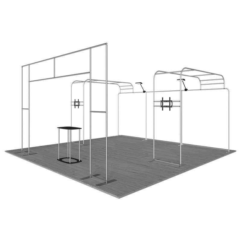 6x6m Booth Kit with 6m Backdrop, Entry Arch & 2 TV Mounts