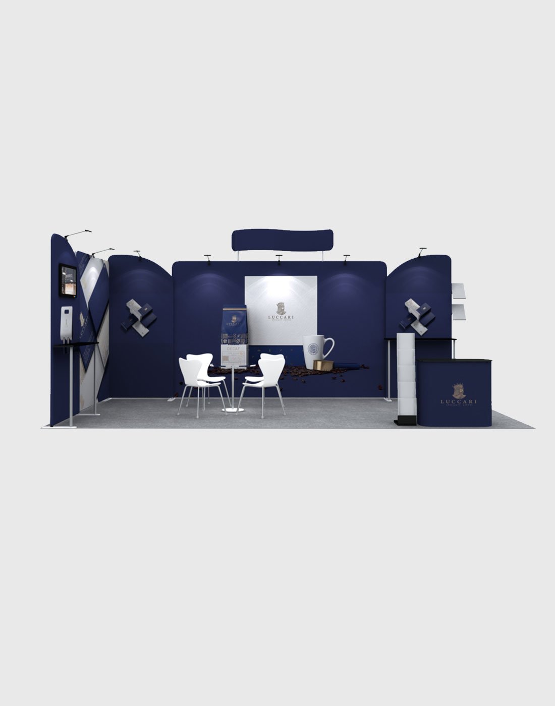 6x3m Straight Backdrop with Shelf Exhibition Kit
