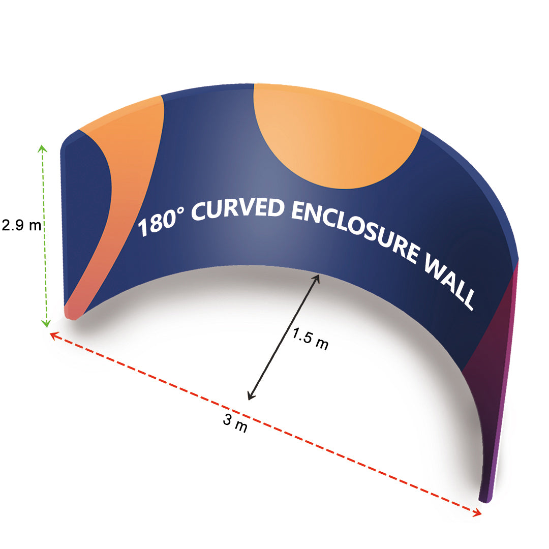 Curved Enclosure Wall Different Sizes
