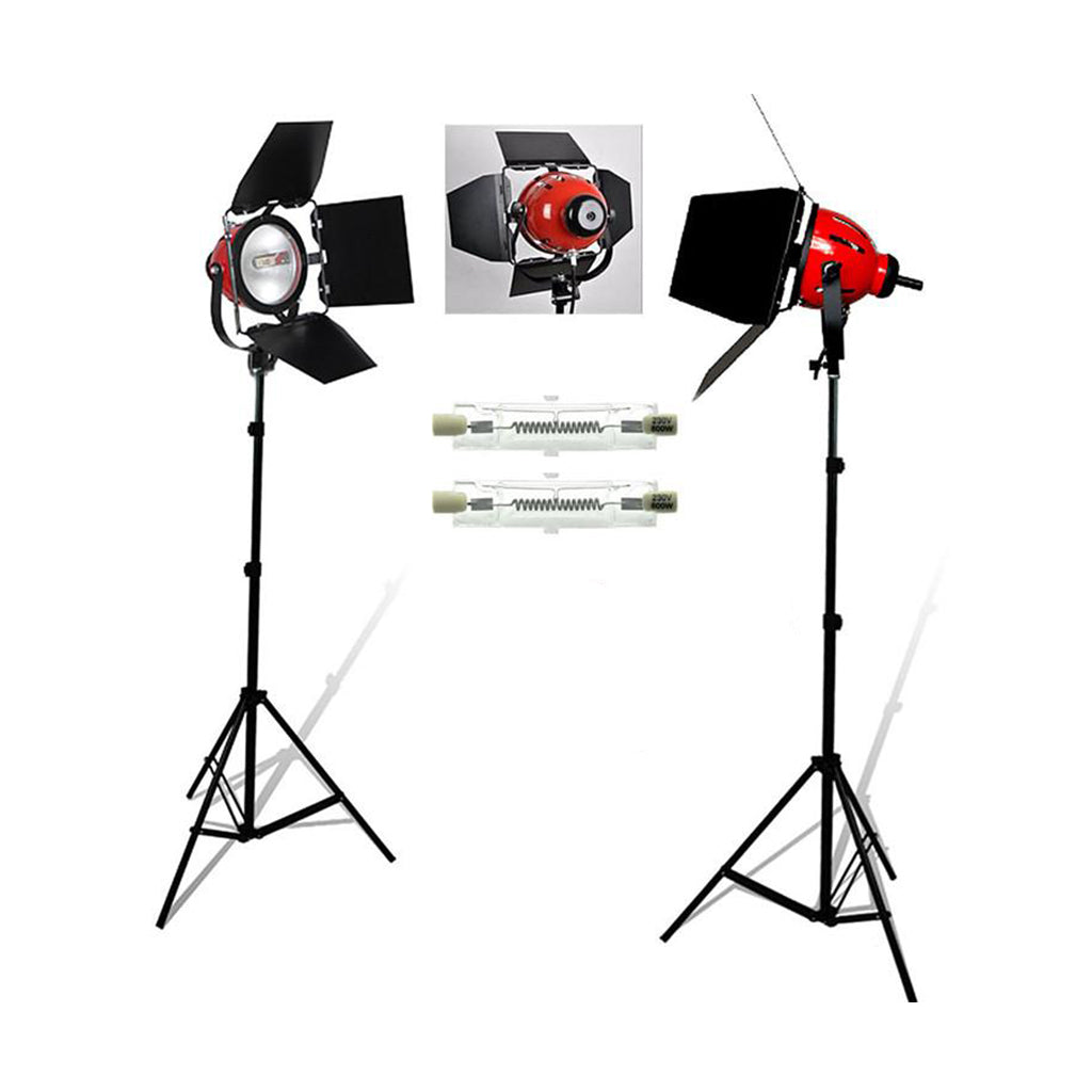 2 Head 1600W Red Head Continuous Compact Photographic Light with Dimmer