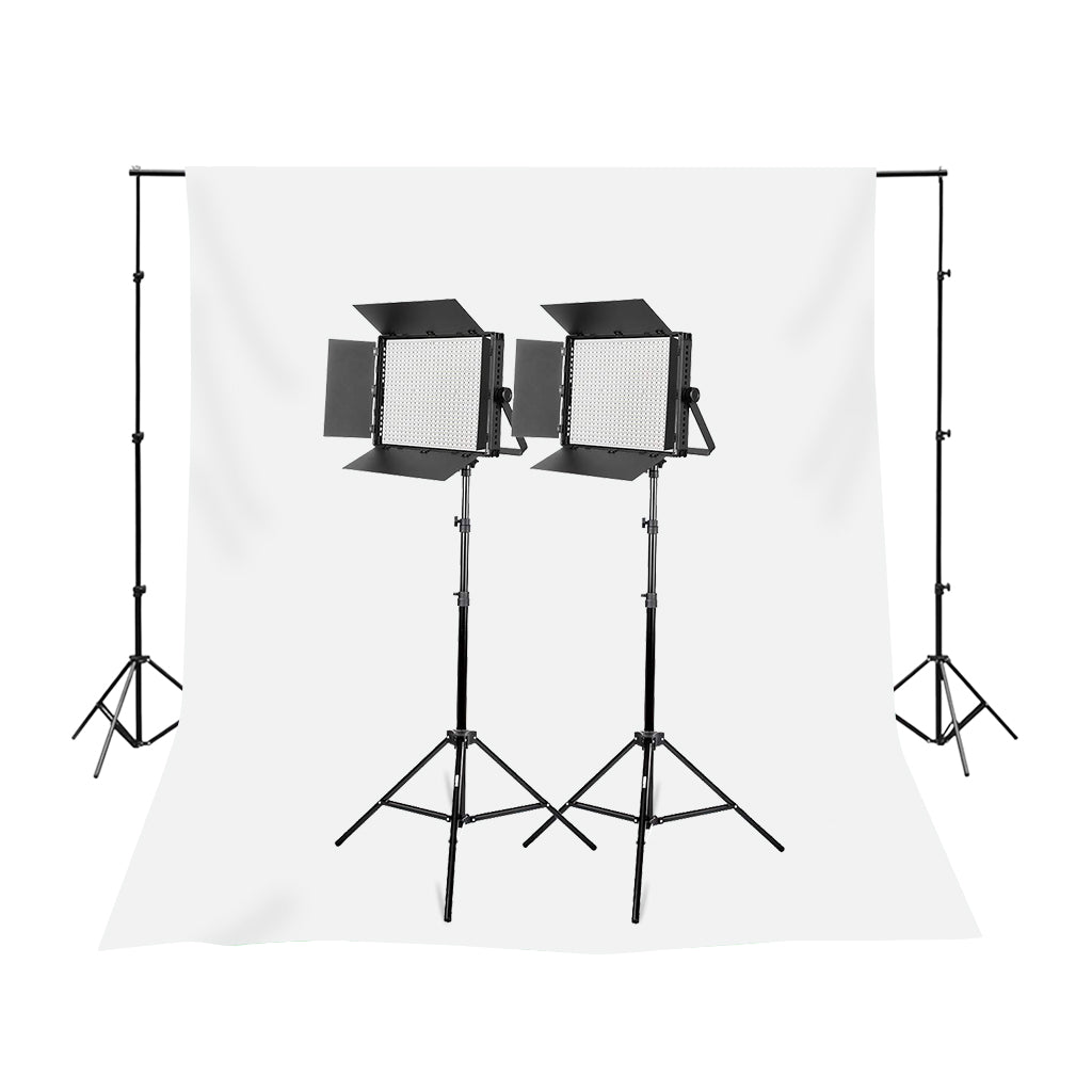 2000W Bi-Colour Powerful LED Video Light Kit with DMX Output with Backdrop & Stand