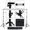 3m x 6m White Photography Backdrop with 3m x 2.7m Stand 1