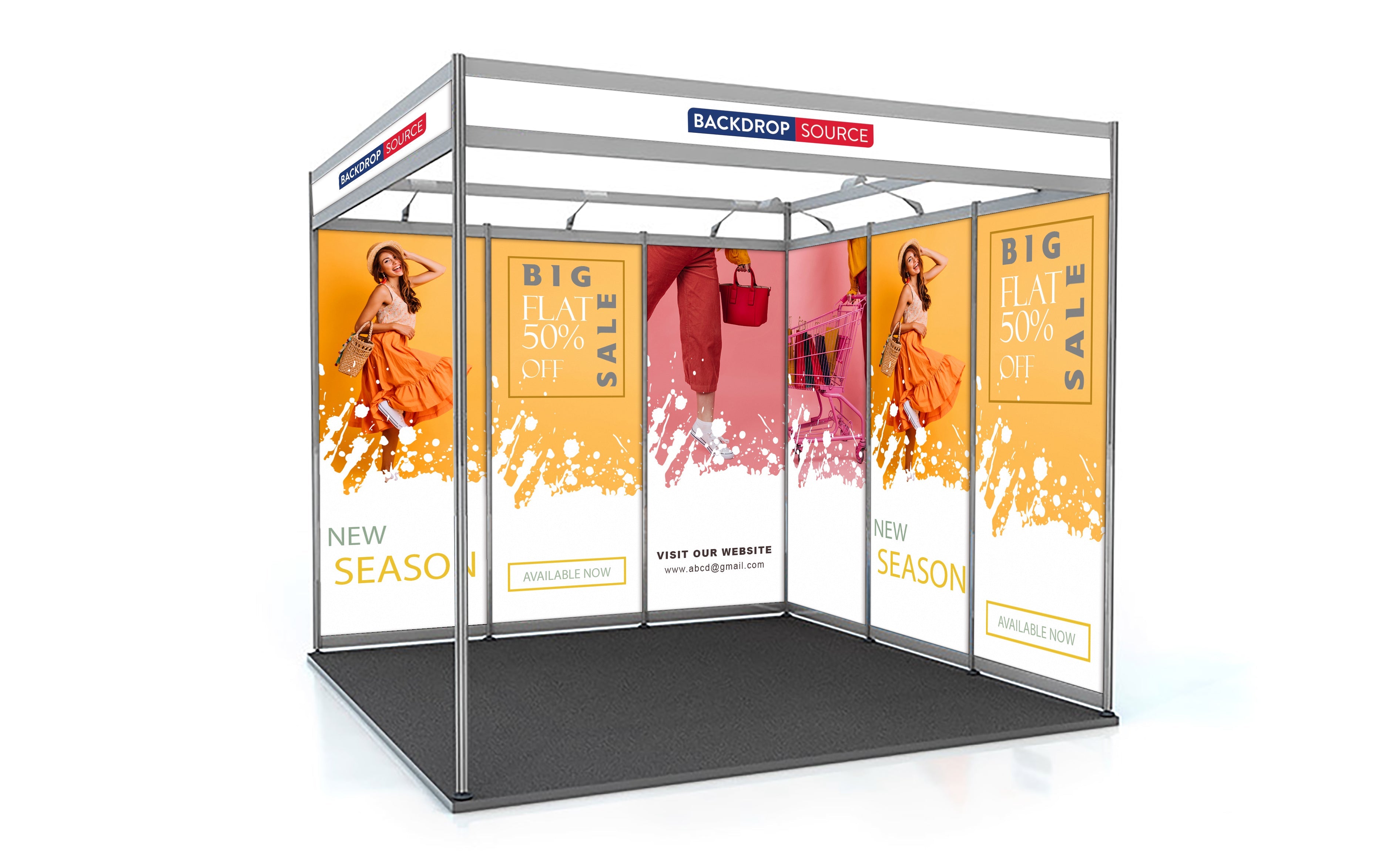 3m x 3m Shell Scheme Exhibition Graphics Printing – Backdropsource AU