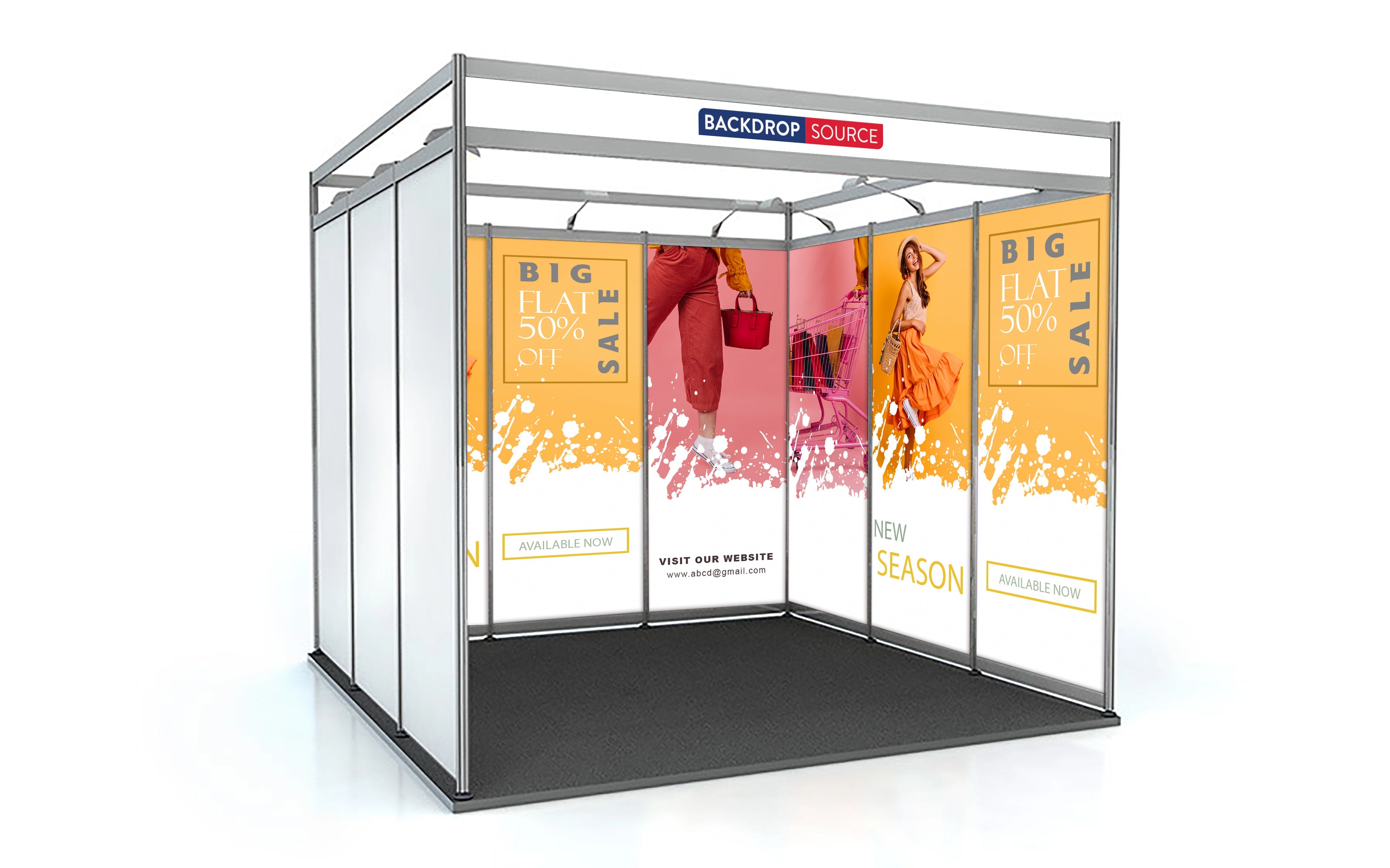 3m Size Example 3m x 3m Shell Scheme Exhibition Graphics Printing – Backdropsource AU