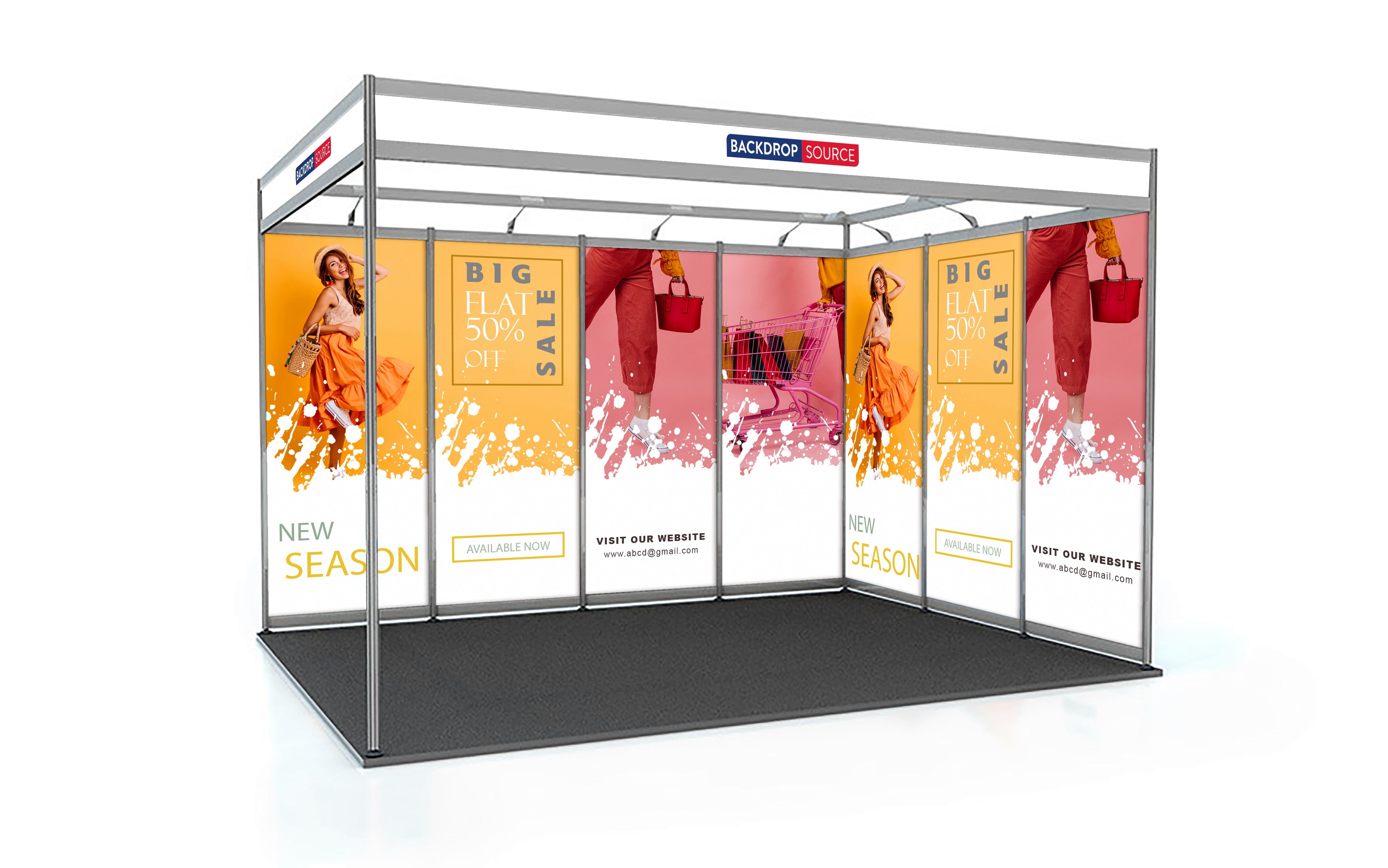 Colapsable Booth Backdrop Shell 3m x 4m Shell Scheme Exhibition Graphics Printing – Backdropsource AU