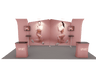 6x3m Booth Kit with Inclined & Curved Walls, 2 Counters & TVs