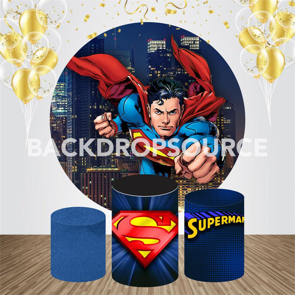 Super Man Event Party Round Backdrop Kit