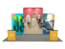 6x3m Straight Wall Booth Kit with Tall Centre Wall & 2 Counters