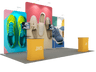 6x3m Straight Wall Booth Kit with Tall Centre Wall & 2 Counters