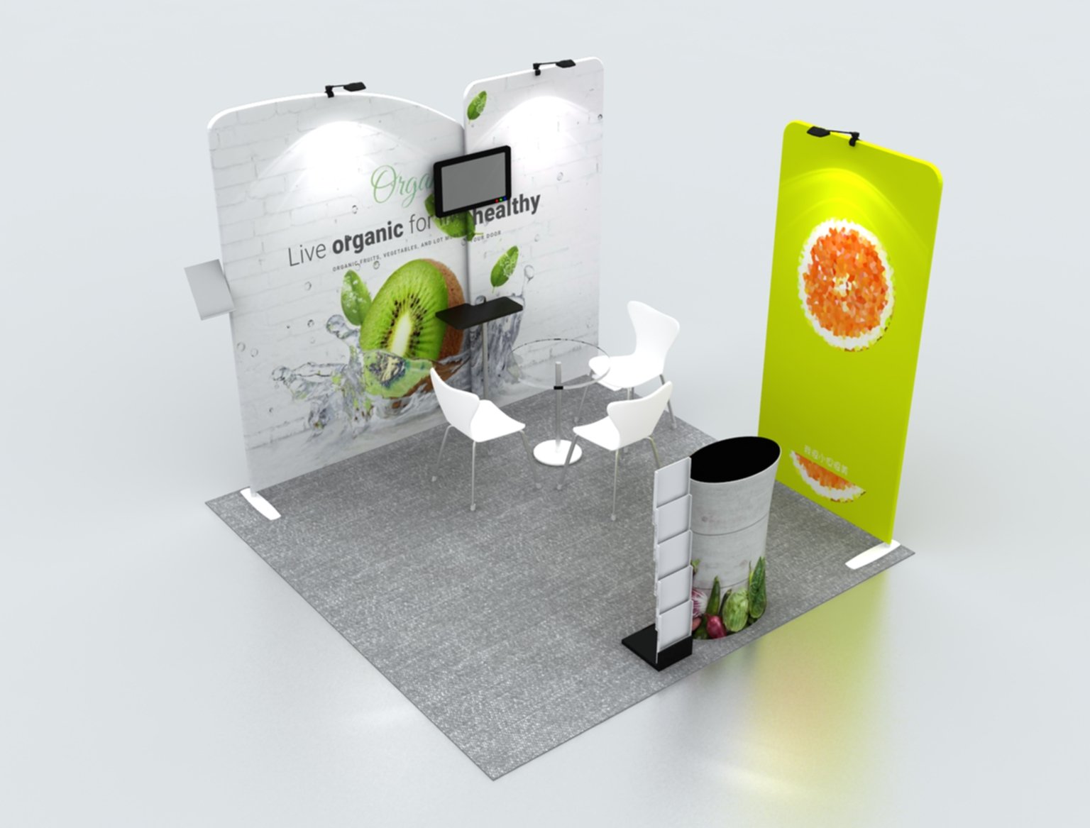 Premium TV Display Exhibition Kit for 3m Wide Booths