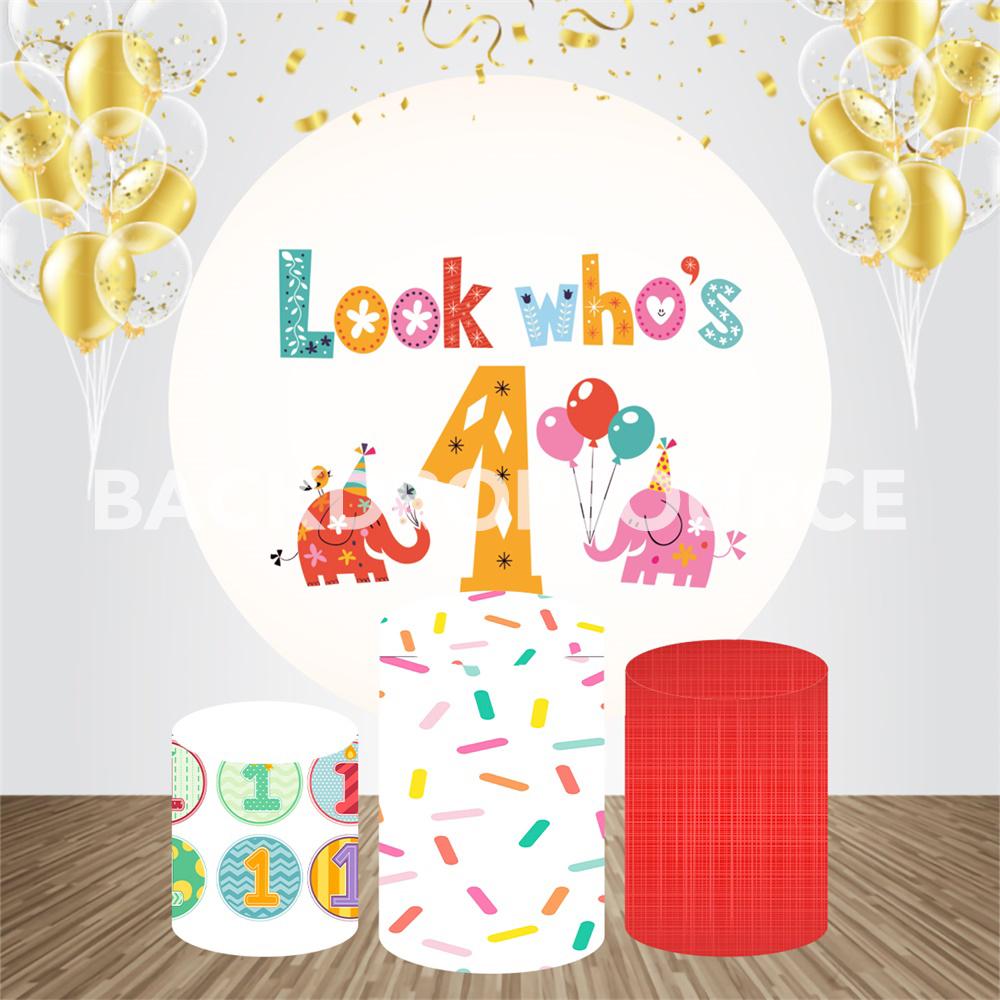 First Birthday Event Party Round Backdrop Kit