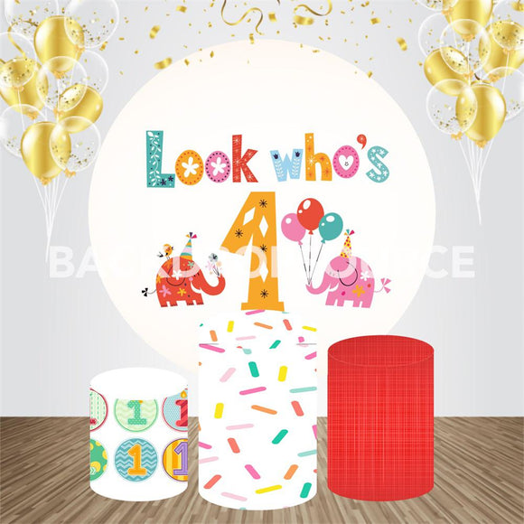 First Birthday Event Party Round Backdrop Kit