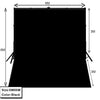 6m x 6m Black Photography Backdrop With Stand