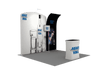 3x3m Booth Kit with Curved Wall & Sloped Arch, Counter & TV