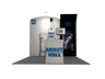 3x3m Booth Kit with Curved Wall & Sloped Arch, Counter & TV