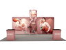 6x3m Booth Kit with Tall Corner Wall, 2 Counters & TV Mount