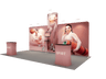 6x3m Booth Kit with Tall Corner Wall, 2 Counters & TV Mount