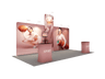 6x3m Booth Kit with Tall Corner Wall, 2 Counters & TV Mount