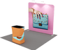 3x3m Inclined Wall Booth Kit with Counter & TV Mount