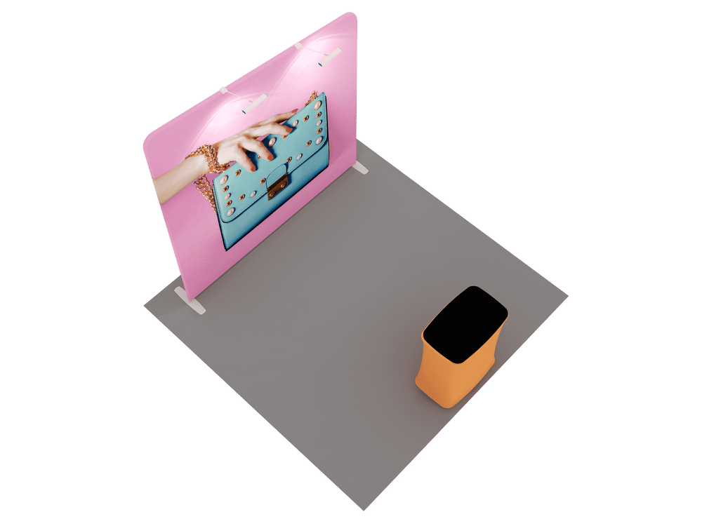 3x3m Inclined Wall Booth Kit with Counter & TV Mount