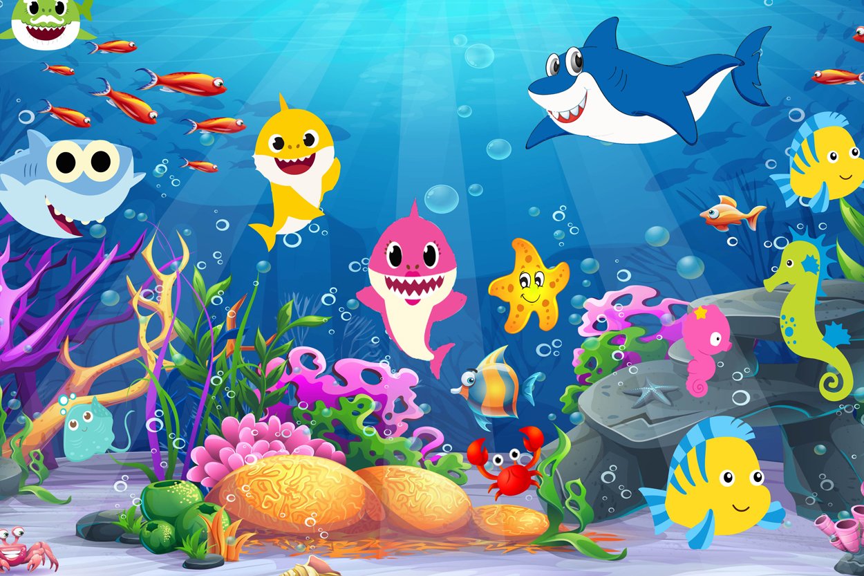 Sea Animals Cartoon Backdrop