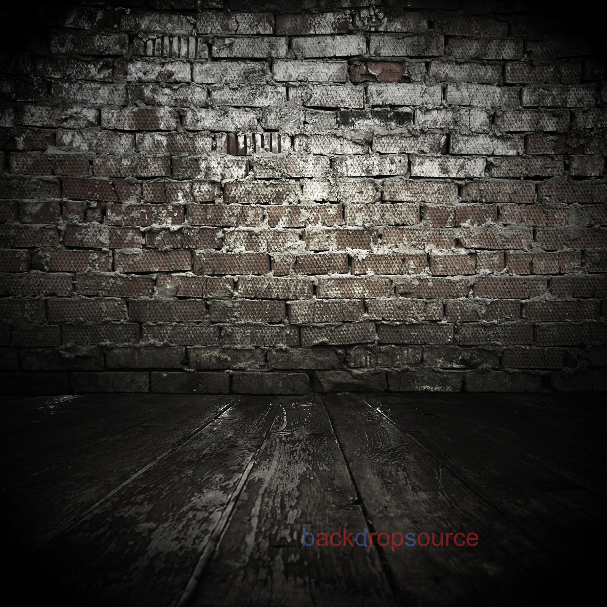 Patched Brick Wall Floor Print Photography Backdrop