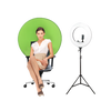 Portable Chair Green Screen Backdrop with 18inch Ring Light