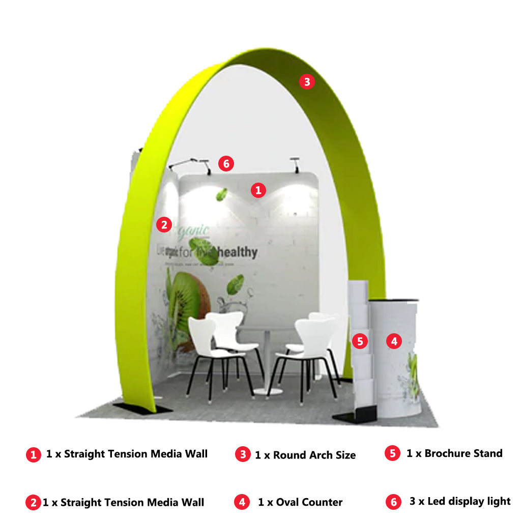 Modular Horseshoe Arch Exhibition Kit for 3m Wide Booths
