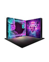 L-Shaped Illuminated Media Wall Set with Counters for 3x3m Booths