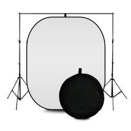 Black and White Reversible Photography Backdrop with Portable Stand 3m x 3m