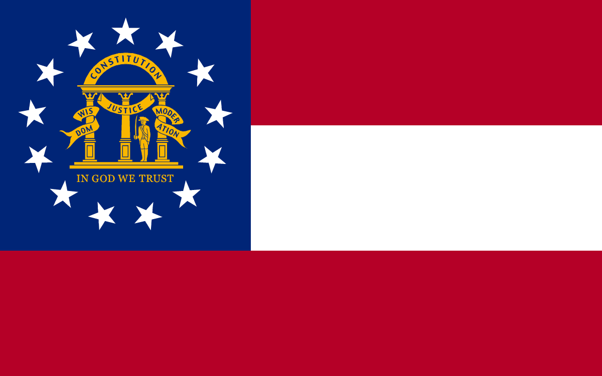 Georgia State Flag in TrueKolor Wrinkle Free Fabric