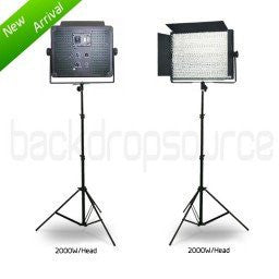 2 x 1000W Bright Bi-Colour LED Video Panel Light Kit with DMX Output