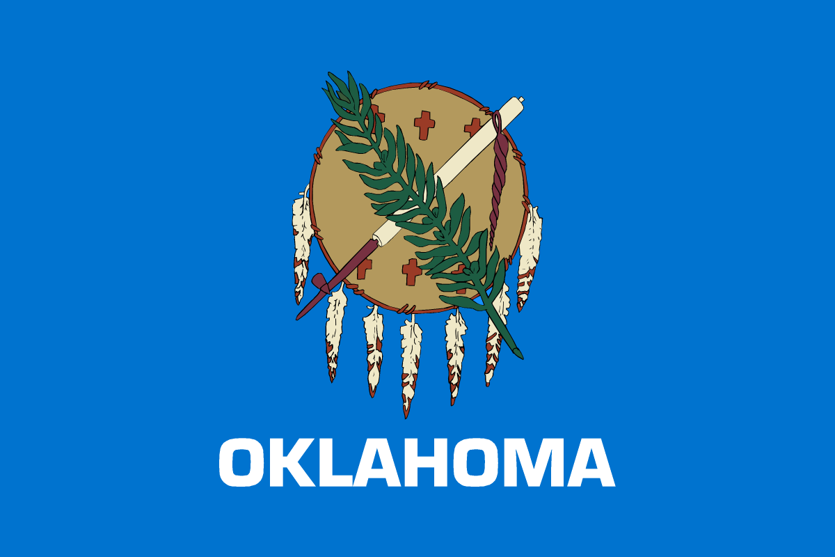 Oklahoma State Flag in TrueKolor Wrinkle Free Fabric
