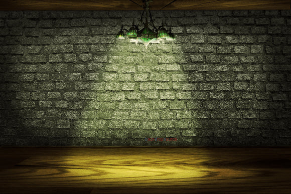 Stone Green Wall Wooden Floor Print Photography Backdrop