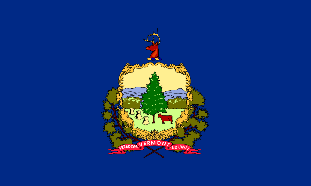 Vermont State Flag in TrueKolor Wrinkle Free Fabric